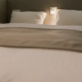 A double bed where two people can relax comfortably.